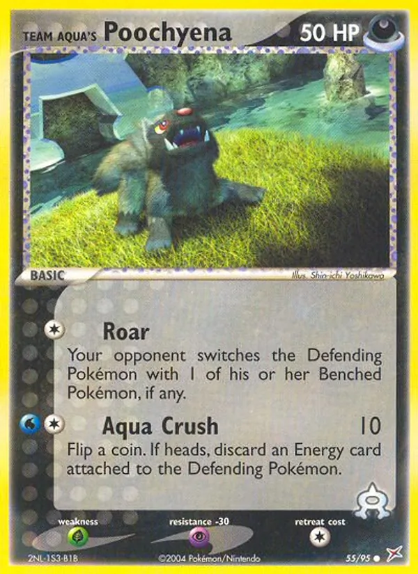Team Aqua's Poochyena #55 – Team Magma vs Team Aqua card
