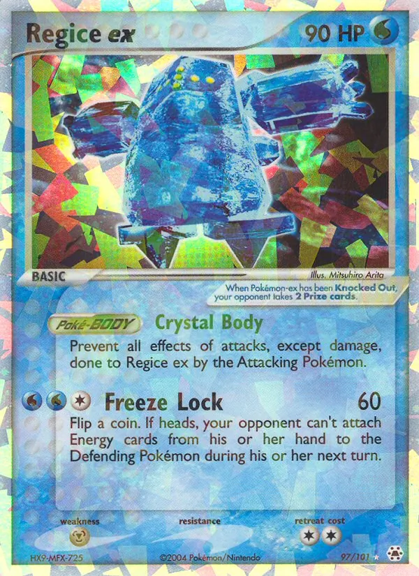 Regice ex #97 – Hidden Legends card