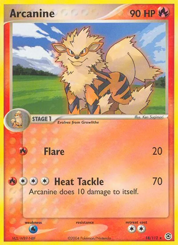 Arcanine #18 – FireRed & LeafGreen card