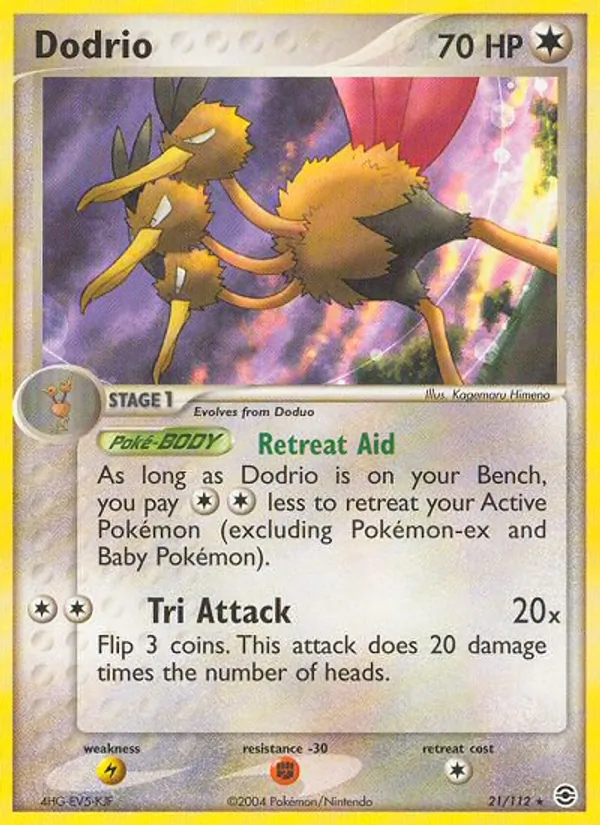 Dodrio #21 – FireRed & LeafGreen card