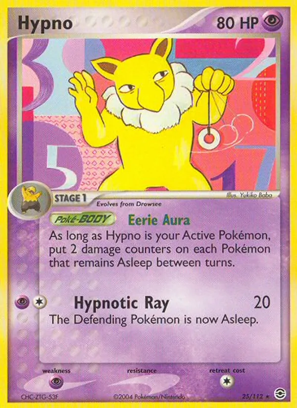 Hypno #25 – FireRed & LeafGreen card