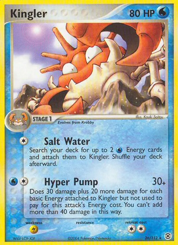 Kingler #26 – FireRed & LeafGreen card