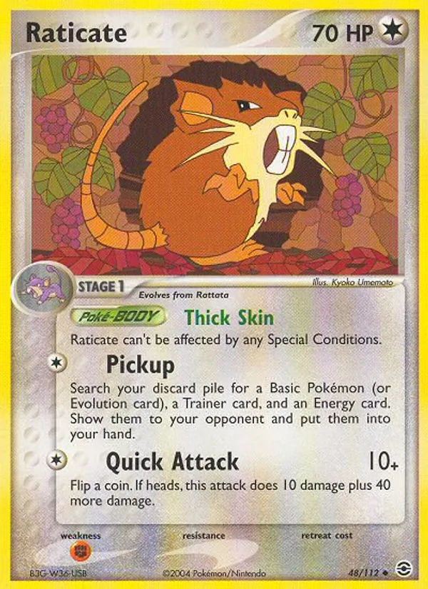 Raticate #48 – FireRed & LeafGreen card