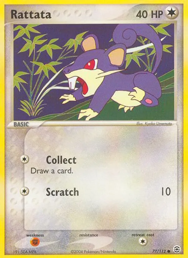 Rattata #77 – FireRed & LeafGreen card