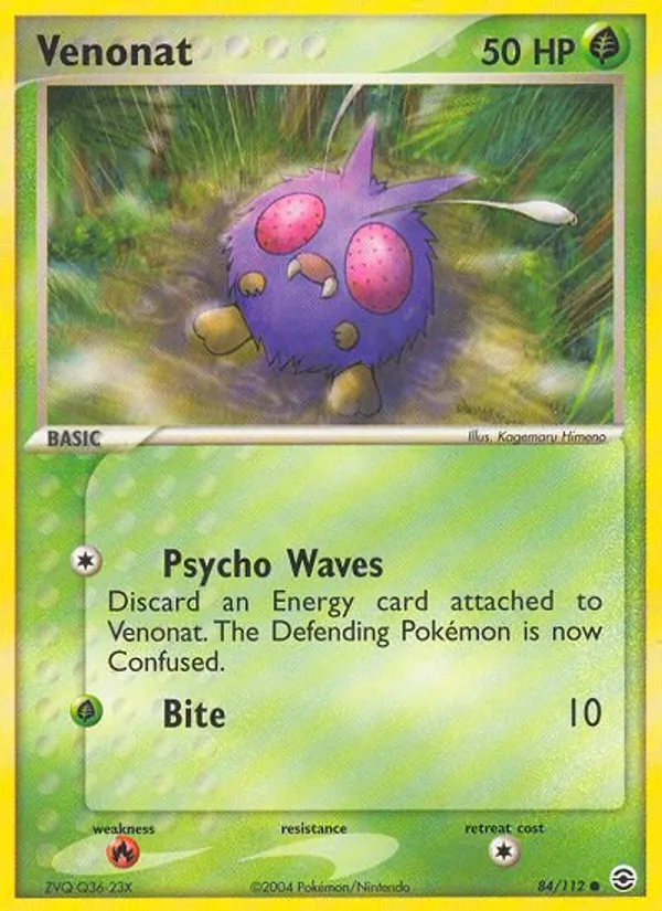 Venonat #84 – FireRed & LeafGreen card
