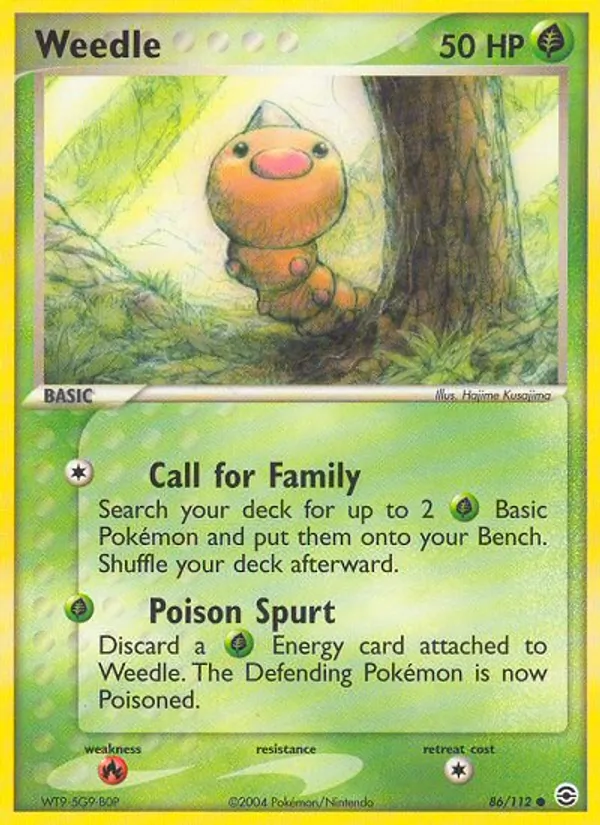 Weedle #86 – FireRed & LeafGreen card