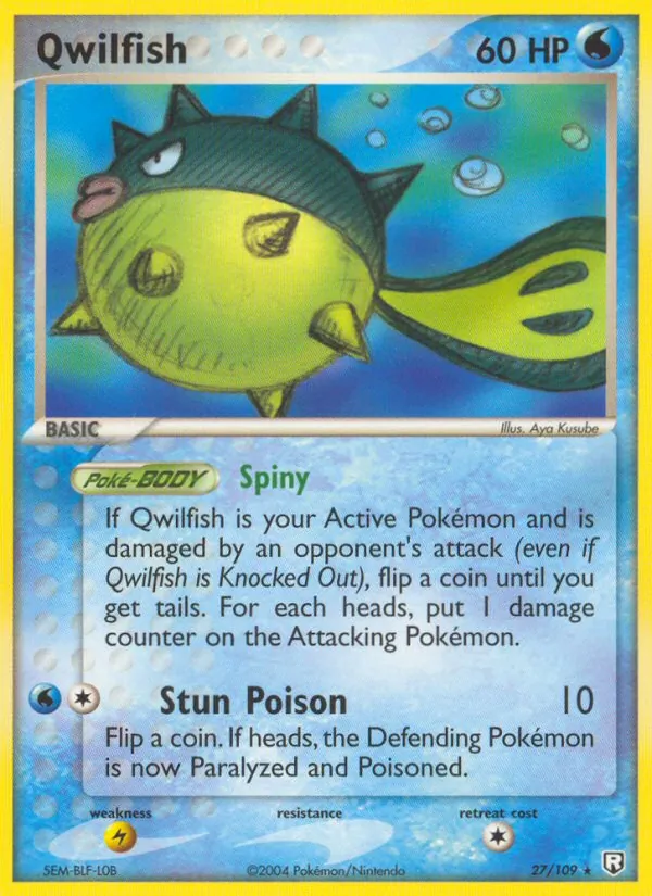Qwilfish #27 – Team Rocket Returns card