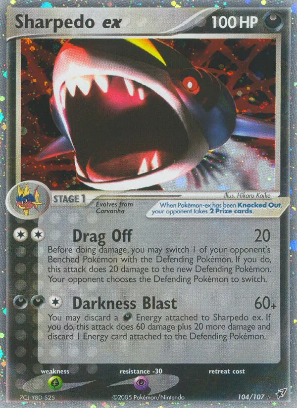 Sharpedo ex #104 – Deoxys card