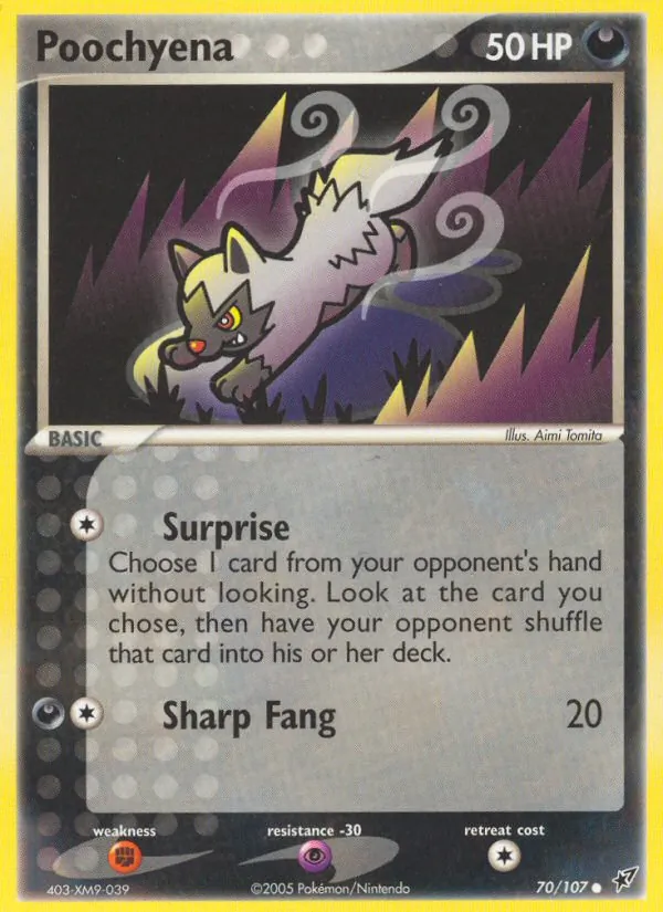 Poochyena #70 – Deoxys card