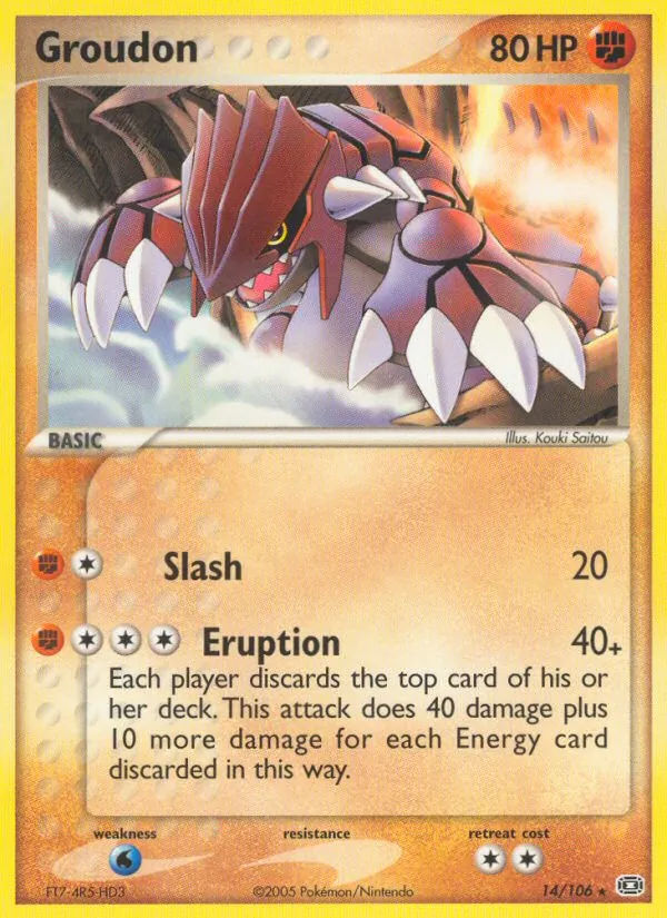 Groudon #14 – Emerald card