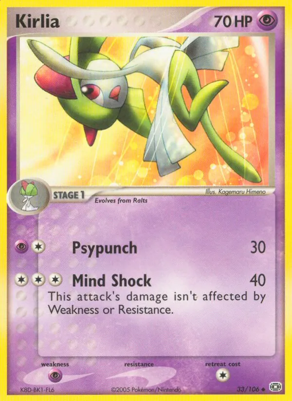Kirlia #33 – Emerald card