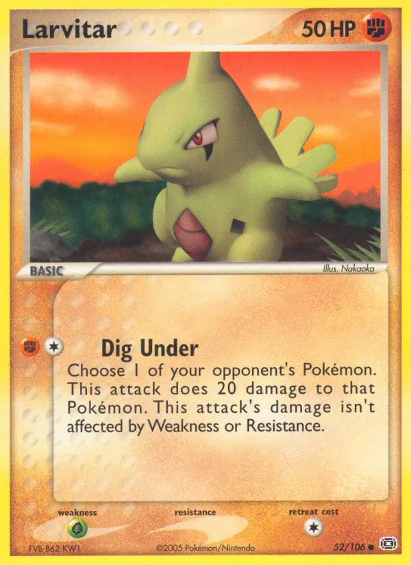 Larvitar #52 – Emerald card