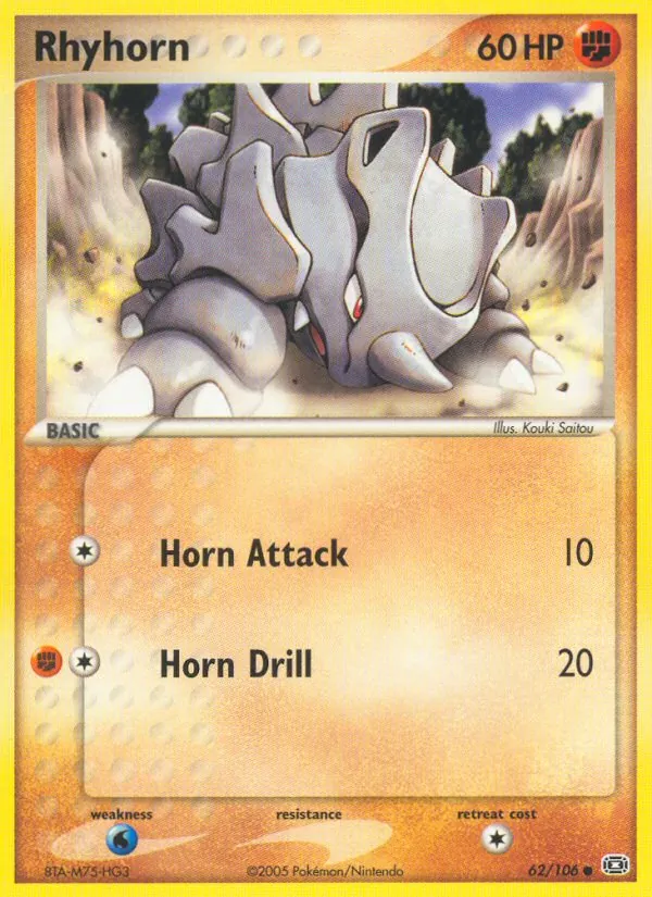 Rhyhorn #62 – Emerald card