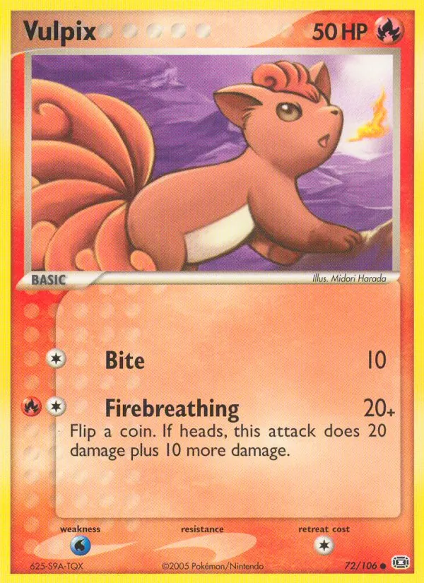Vulpix #72 – Emerald card