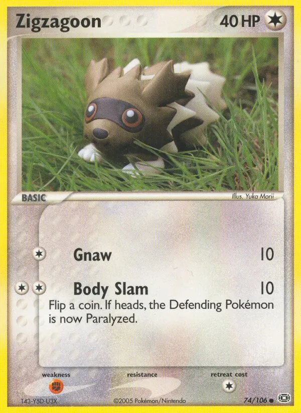 Zigzagoon #74 – Emerald card