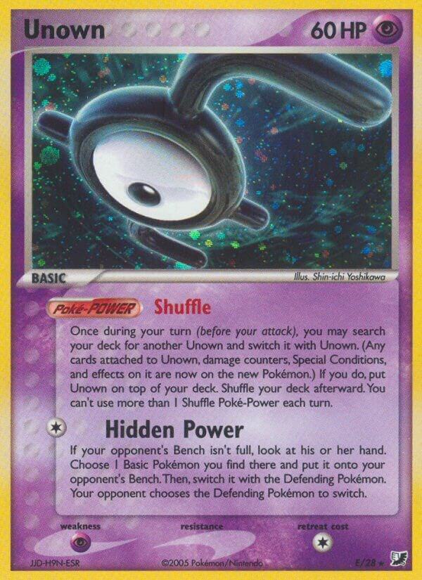 Unown #E – Unseen Forces Unown Collection card