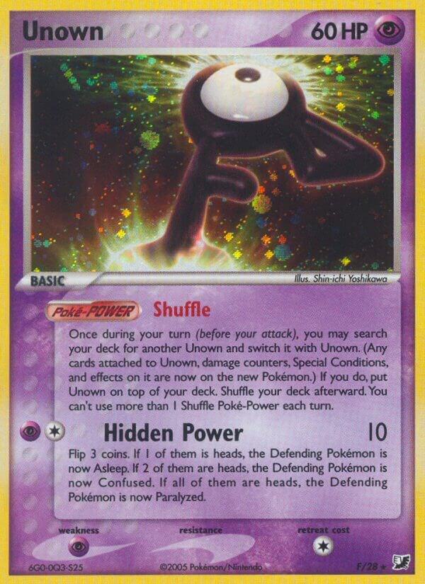 Unown #F – Unseen Forces Unown Collection card