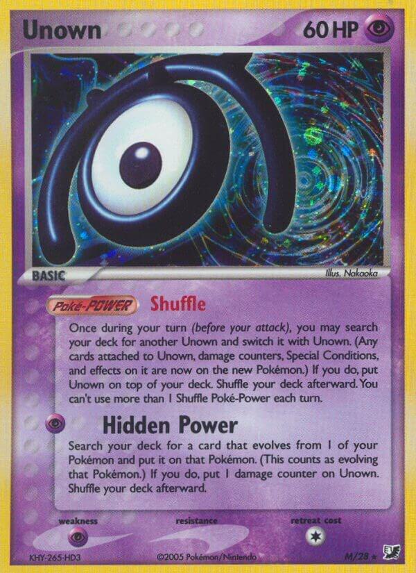 Unown #M – Unseen Forces Unown Collection card