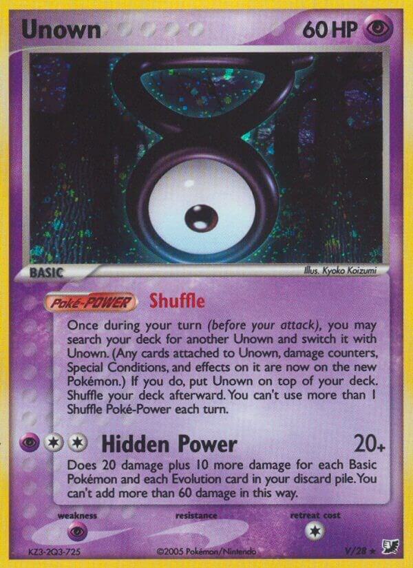 Unown #V – Unseen Forces Unown Collection card