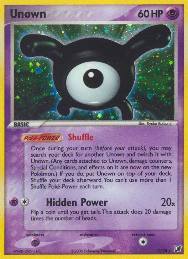 Unown #X – Unseen Forces Unown Collection card
