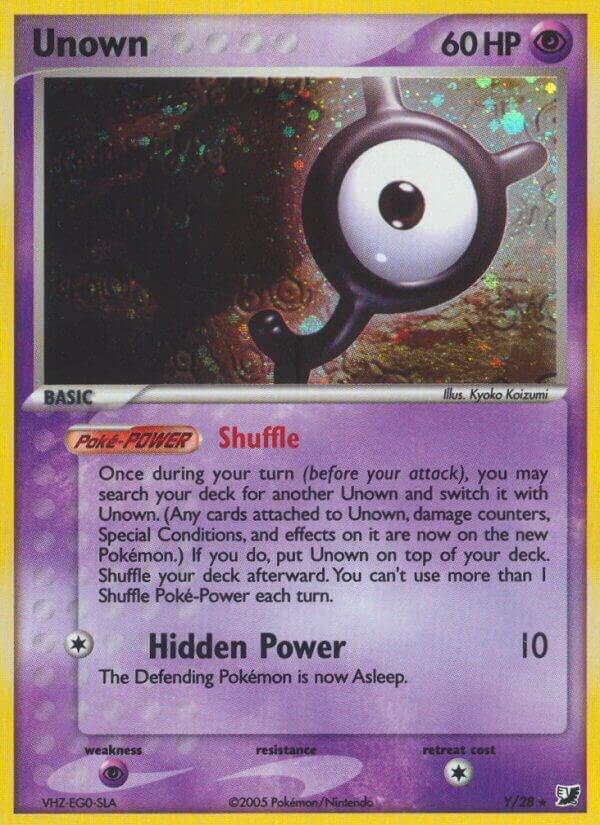 Unown #Y – Unseen Forces Unown Collection card
