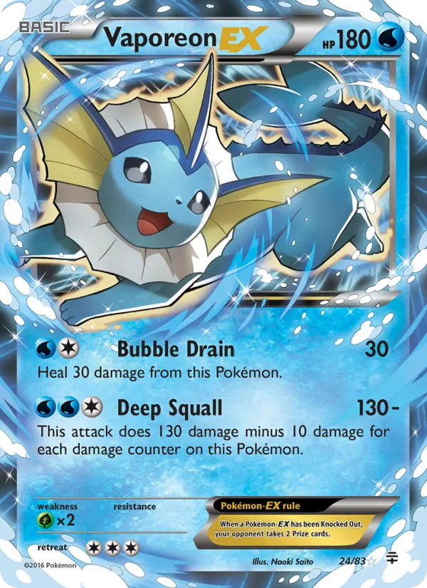 Vaporeon EX #24 – Generations card