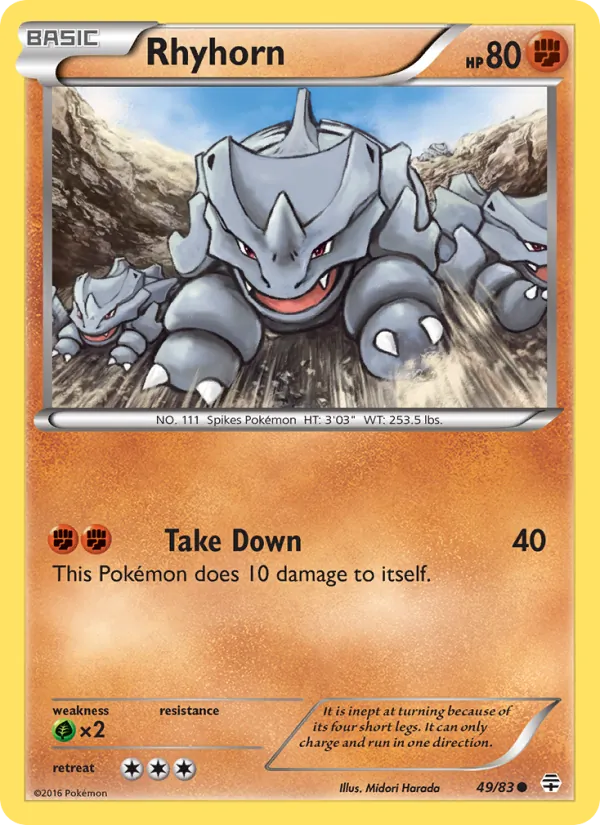 Rhyhorn #49 – Generations card