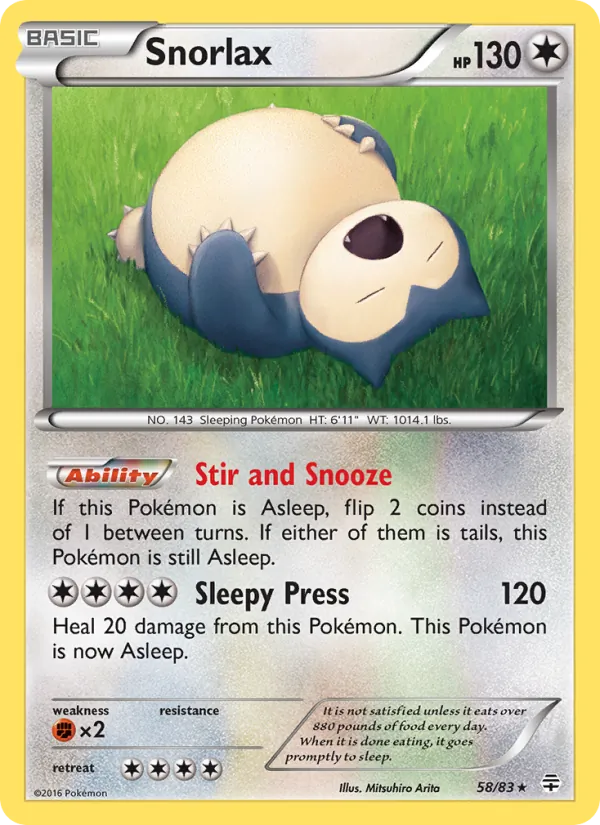 Snorlax #58 – Generations card