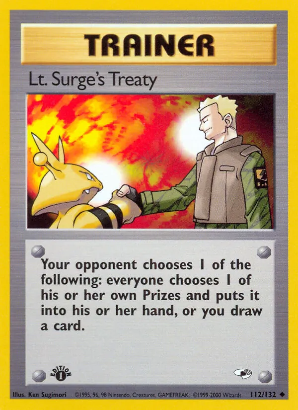 Lt. Surge's Treaty #112 – Gym Heroes card