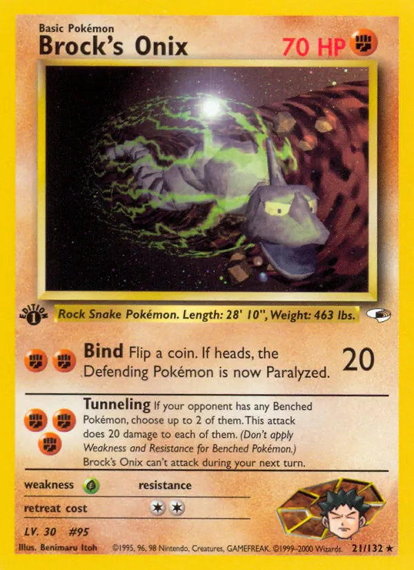 Brock's Onix #21 – Gym Heroes card