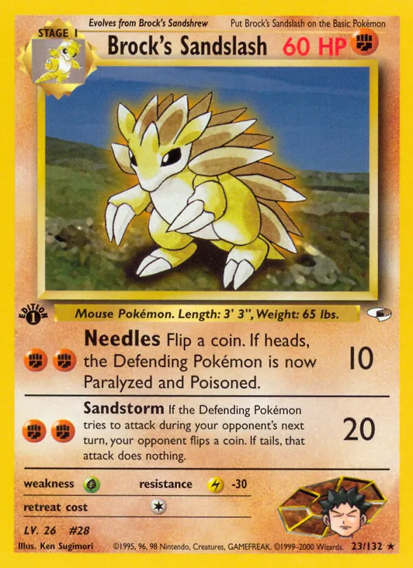 Brock's Sandslash #23 – Gym Heroes card