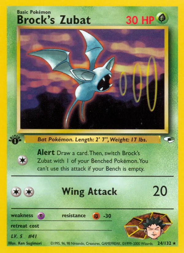 Brock's Zubat #24 – Gym Heroes card