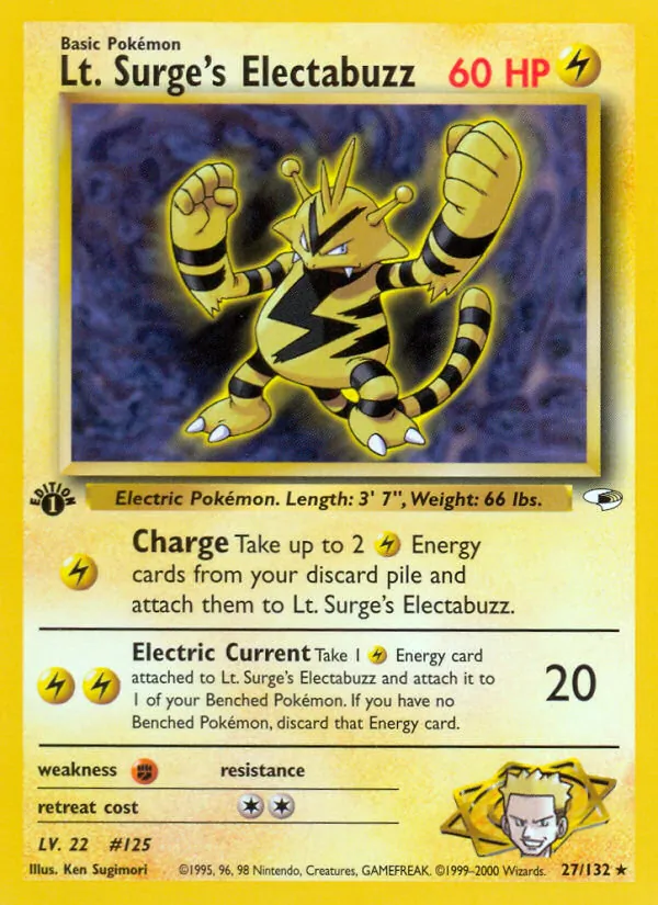 Lt. Surge's Electabuzz #27 – Gym Heroes card