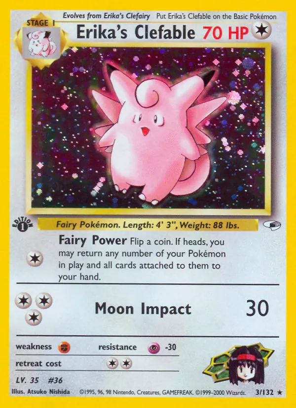 Erika's Clefable #3 – Gym Heroes card