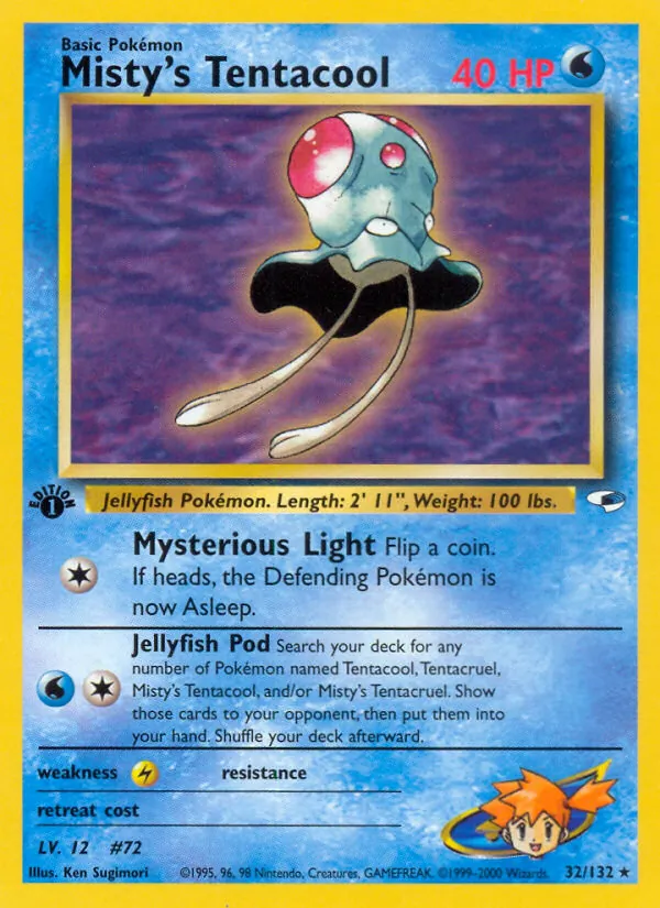 Misty's Tentacool #32 – Gym Heroes card