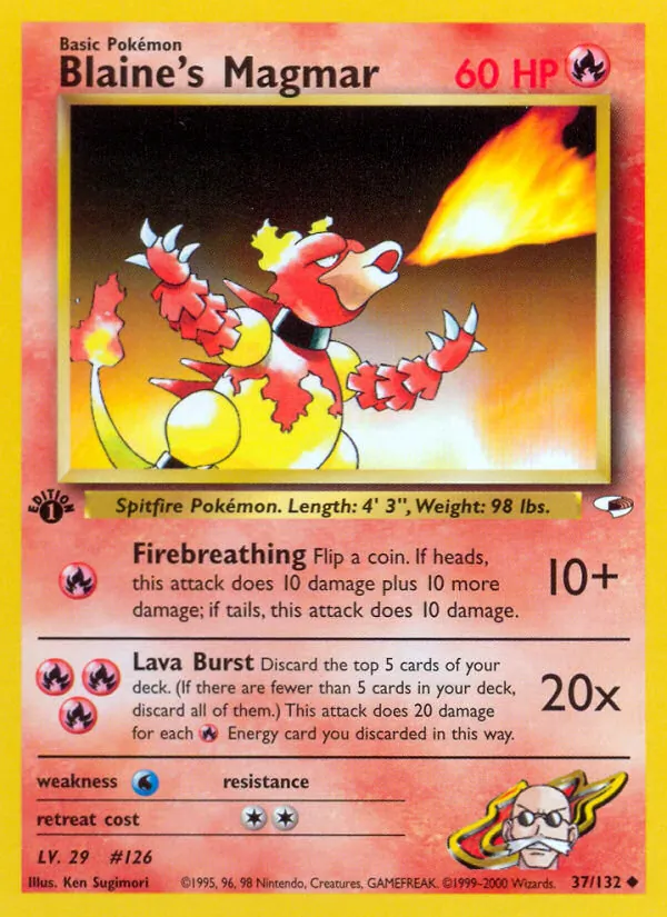 Blaine's Magmar #37 – Gym Heroes card