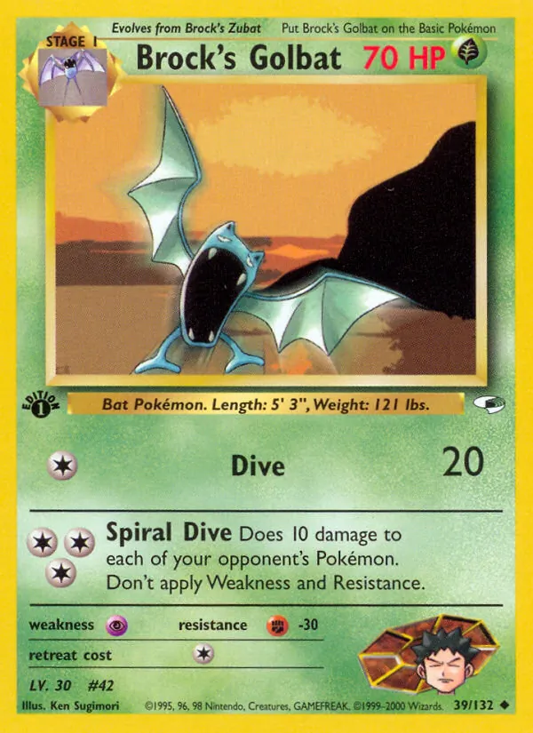 Brock's Golbat #39 – Gym Heroes card