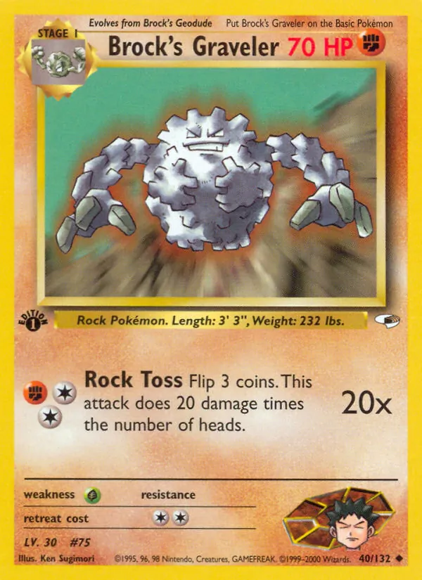 Brock's Graveler #40 – Gym Heroes card