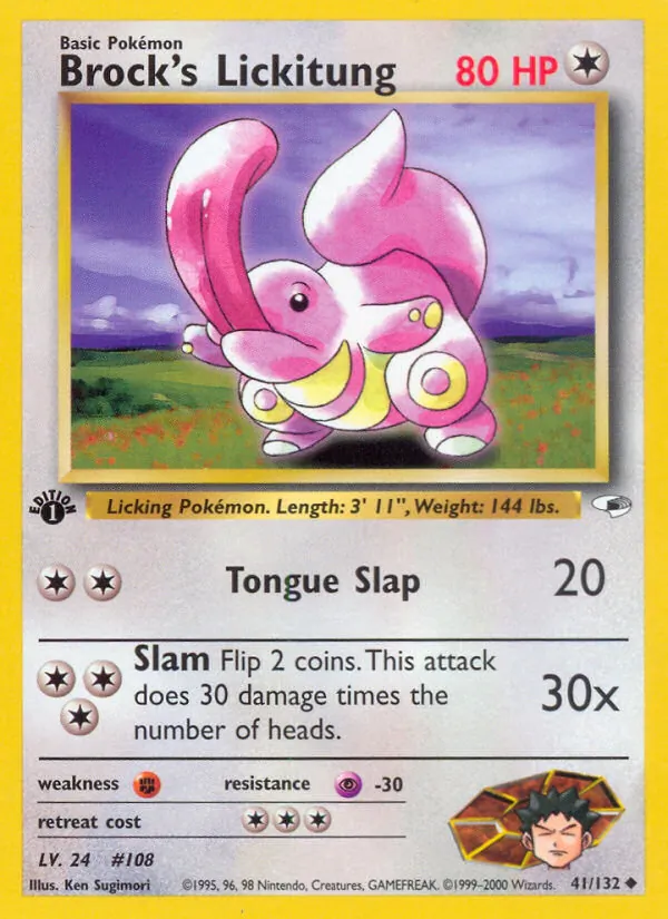 Brock's Lickitung #41 – Gym Heroes card