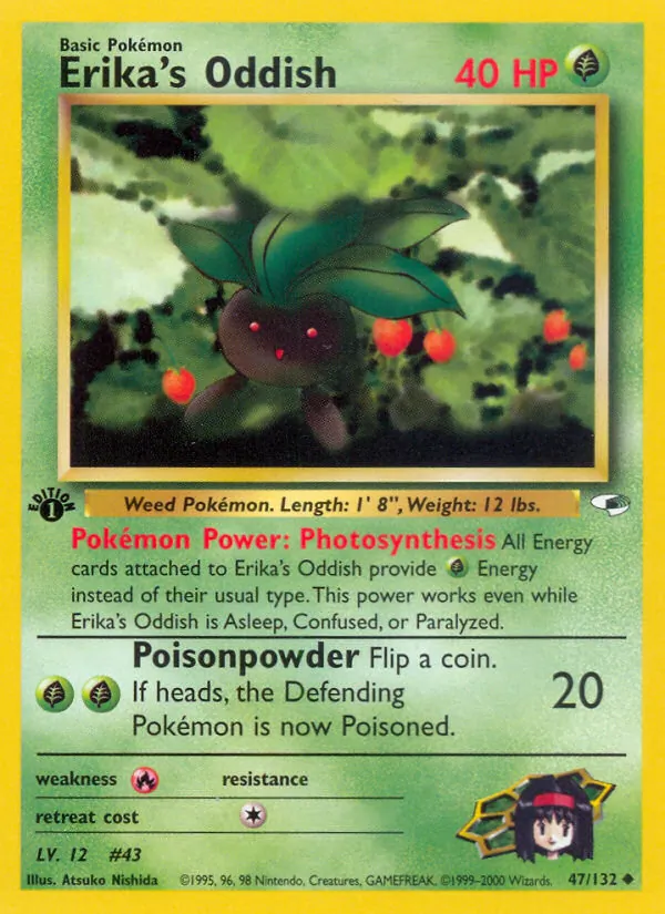 Erika's Oddish #47 – Gym Heroes card