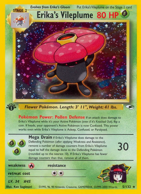 Erika's Vileplume #5 – Gym Heroes card
