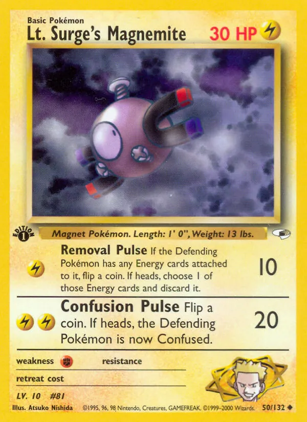Lt. Surge's Magnemite #50 – Gym Heroes card