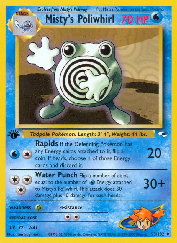 Misty's Poliwhirl #53 – Gym Heroes card