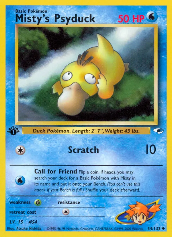 Misty's Psyduck #54 – Gym Heroes card