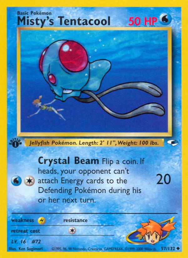 Misty's Tentacool #57 – Gym Heroes card