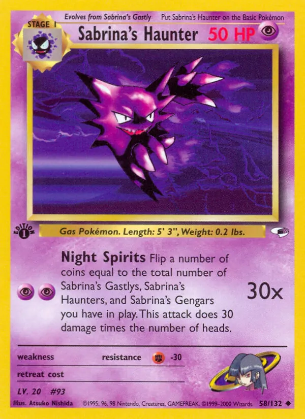 Sabrina's Haunter #58 – Gym Heroes card
