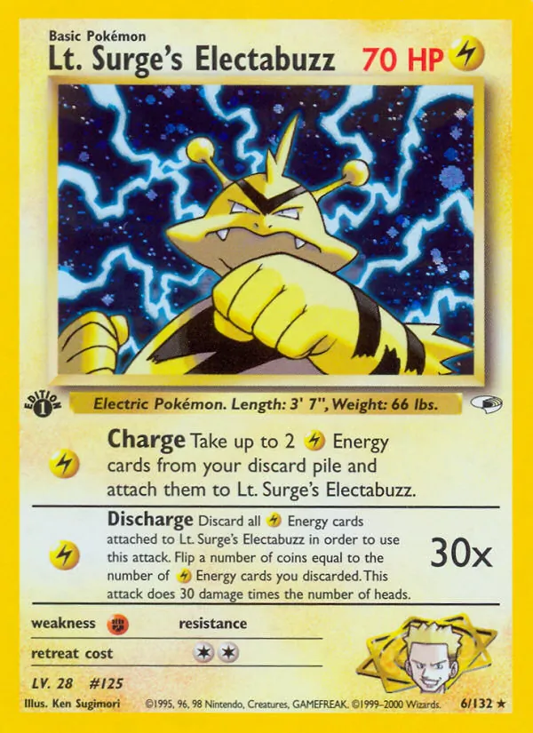 Lt. Surge's Electabuzz #6 – Gym Heroes card