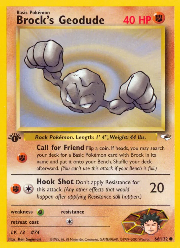 Brock's Geodude #66 – Gym Heroes card