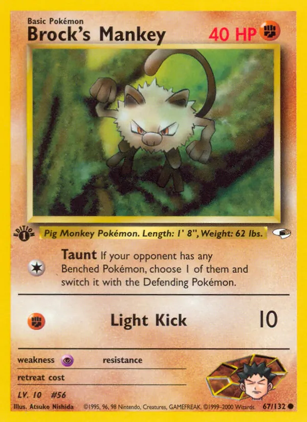 Brock's Mankey #67 – Gym Heroes card