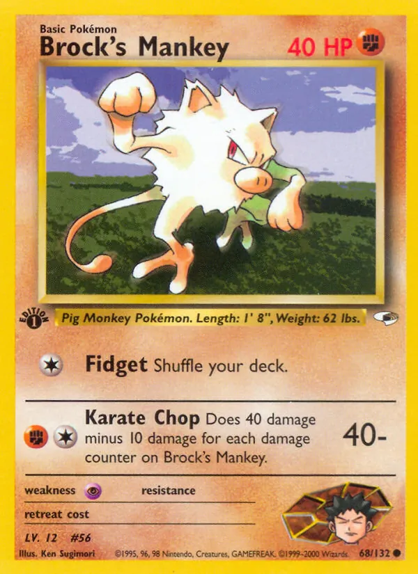 Brock's Mankey #68 – Gym Heroes card